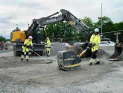Arbeidsbukse high-vis gul/sort str 58