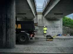 Arbeidsbukse high-vis gul/sort str 58