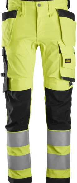 Arbeidsbukse high-vis gul/sort str 58