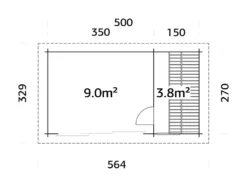 Badstue Sanna 12,8 m2 Slide+