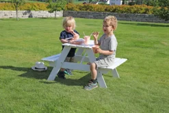 Benksett for barn hvitmalt