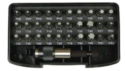 Bitsboks 31 deler sort torx, ph, pz, quick-lock