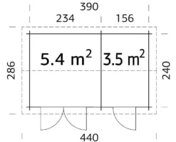 Bod utendørs Jari 8,9 m²