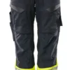 Bukse dame marine/gul 82c46 19678 hi-vis med knelommer stretchpanel