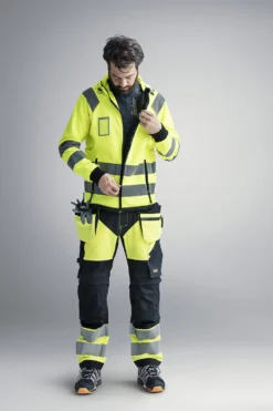 Bukse 6932 gul/sort 108 snicers highvis kl 2 hylsterlommer