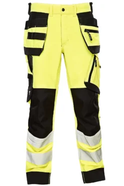 Bukse Hi-Viz kl. 2 gul/sort str 46