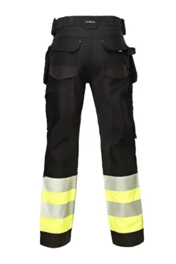 Bukse HI-VIZ Kl.1 Str 48 sort/gul