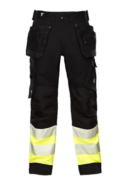 Bukse HI-VIZ Kl.1 Str 48 sort/gul