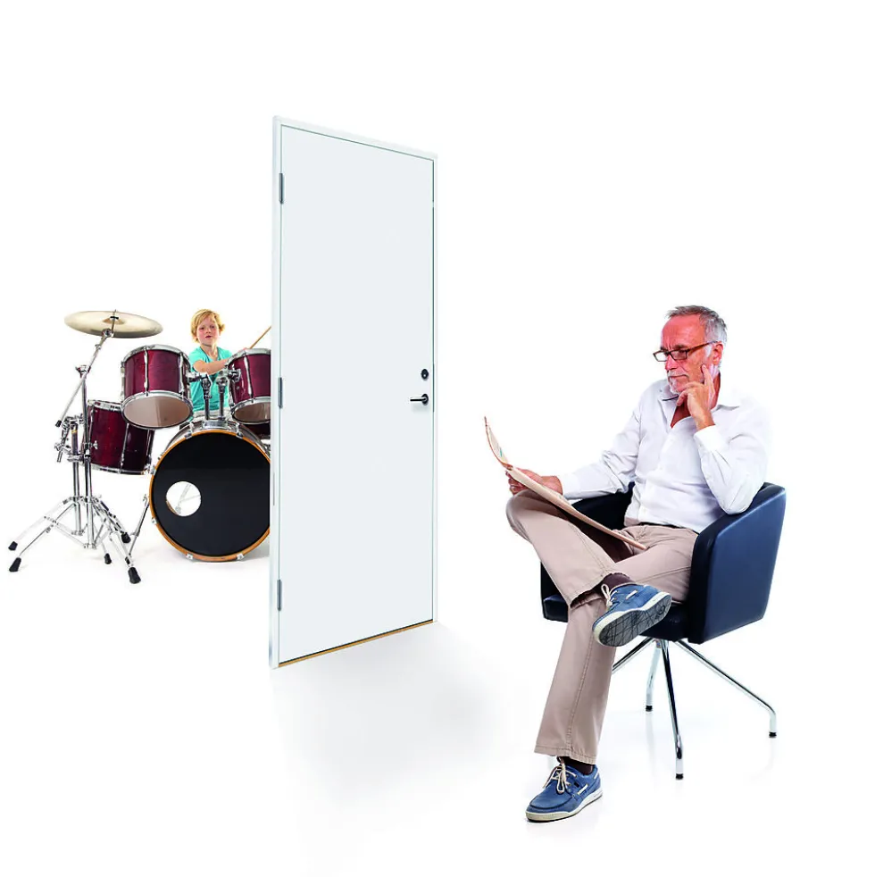 Bygg1 innerdør EI30/25dB hvit 40x92 cm venstrehengslet