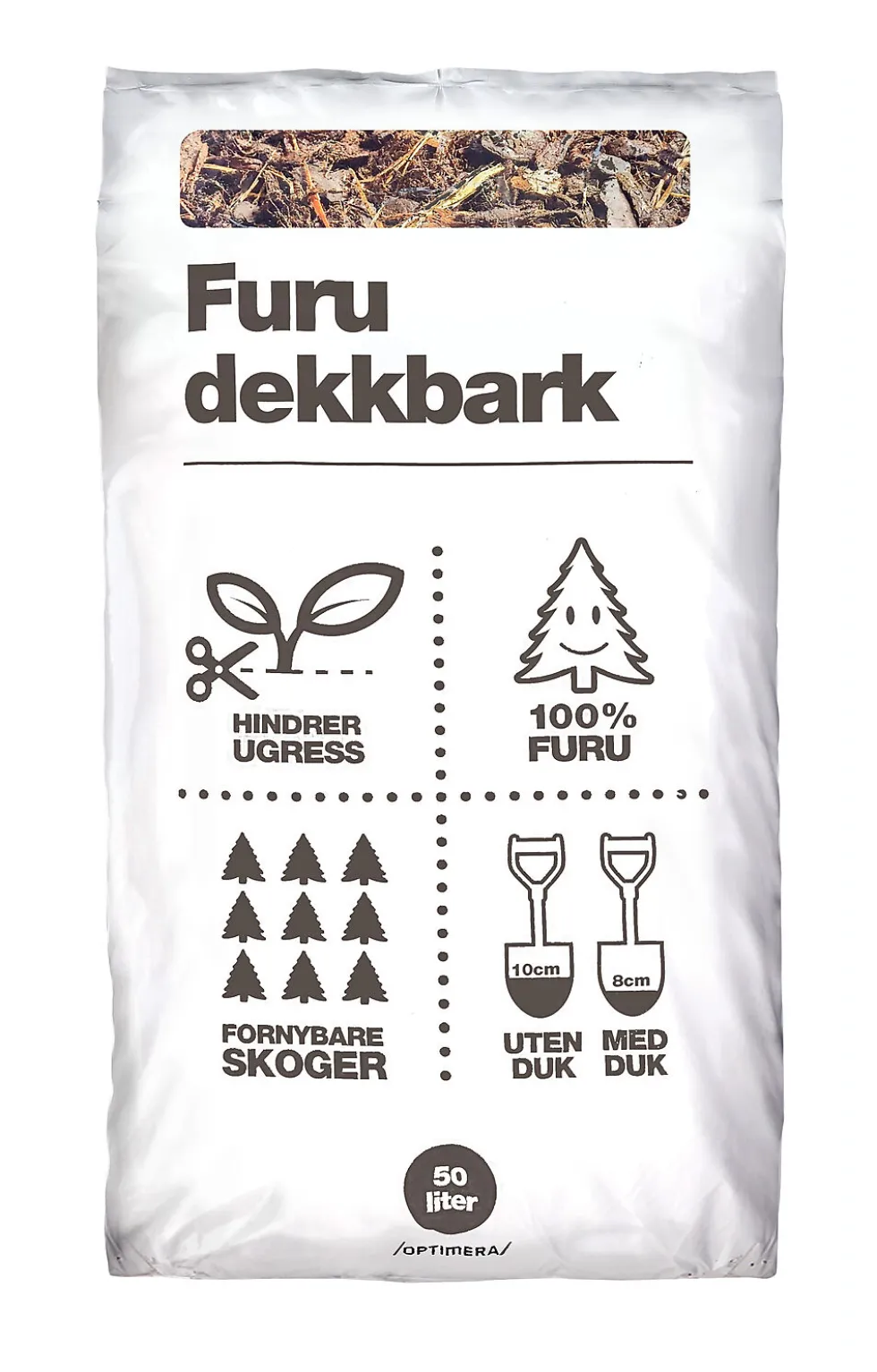 Dekkbark furu 50 liter