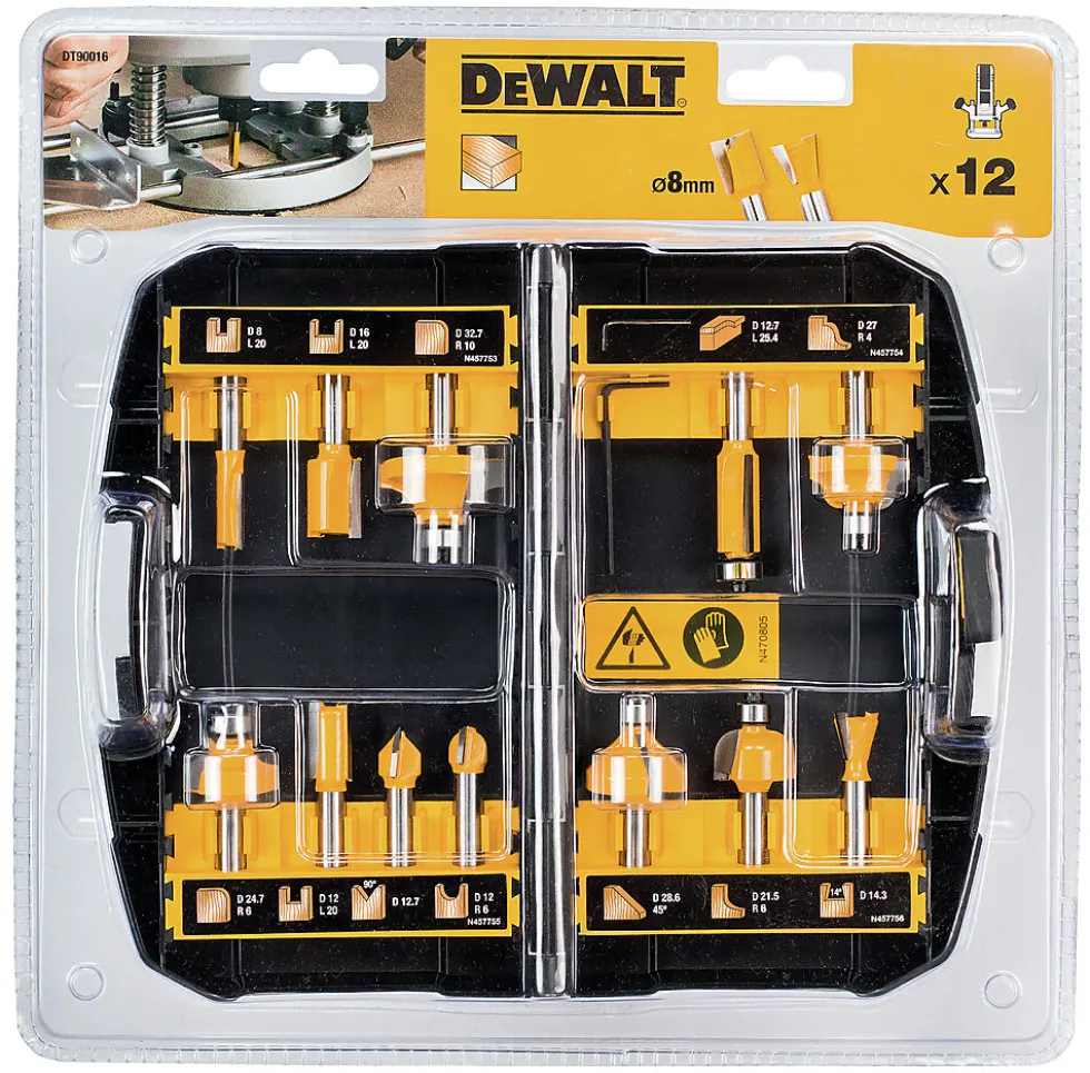 Dewalt fresesett DT90016 12 stk 8mm
