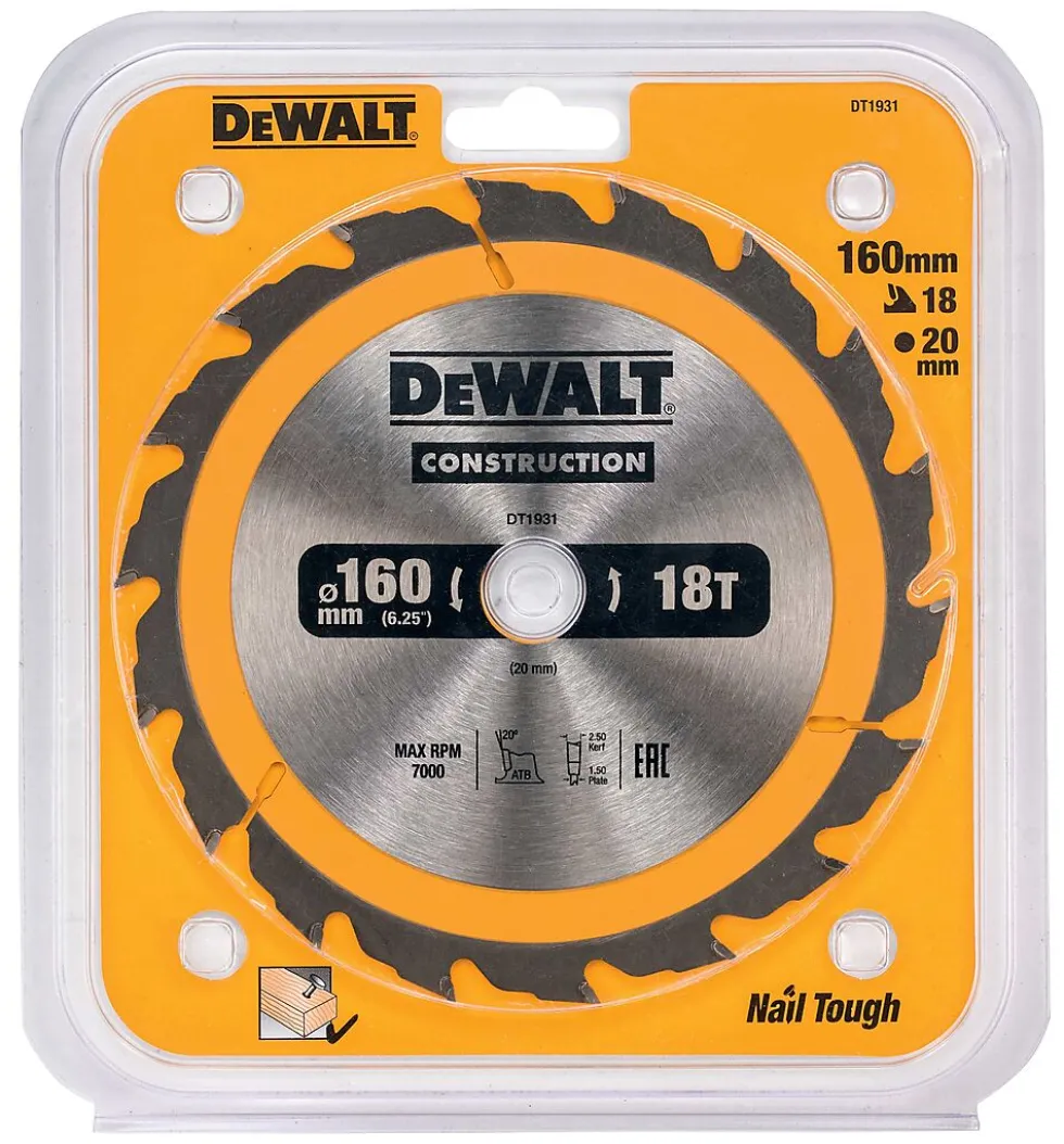 Dewalt Sagblad 160x20mm 18T DT1931