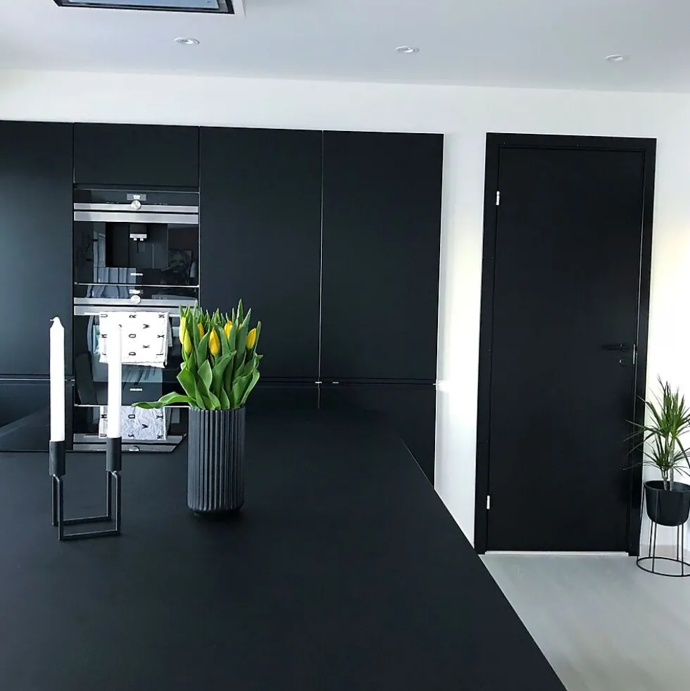 Dobbel innerdør Sletten Kompakt svart 173x210 cm