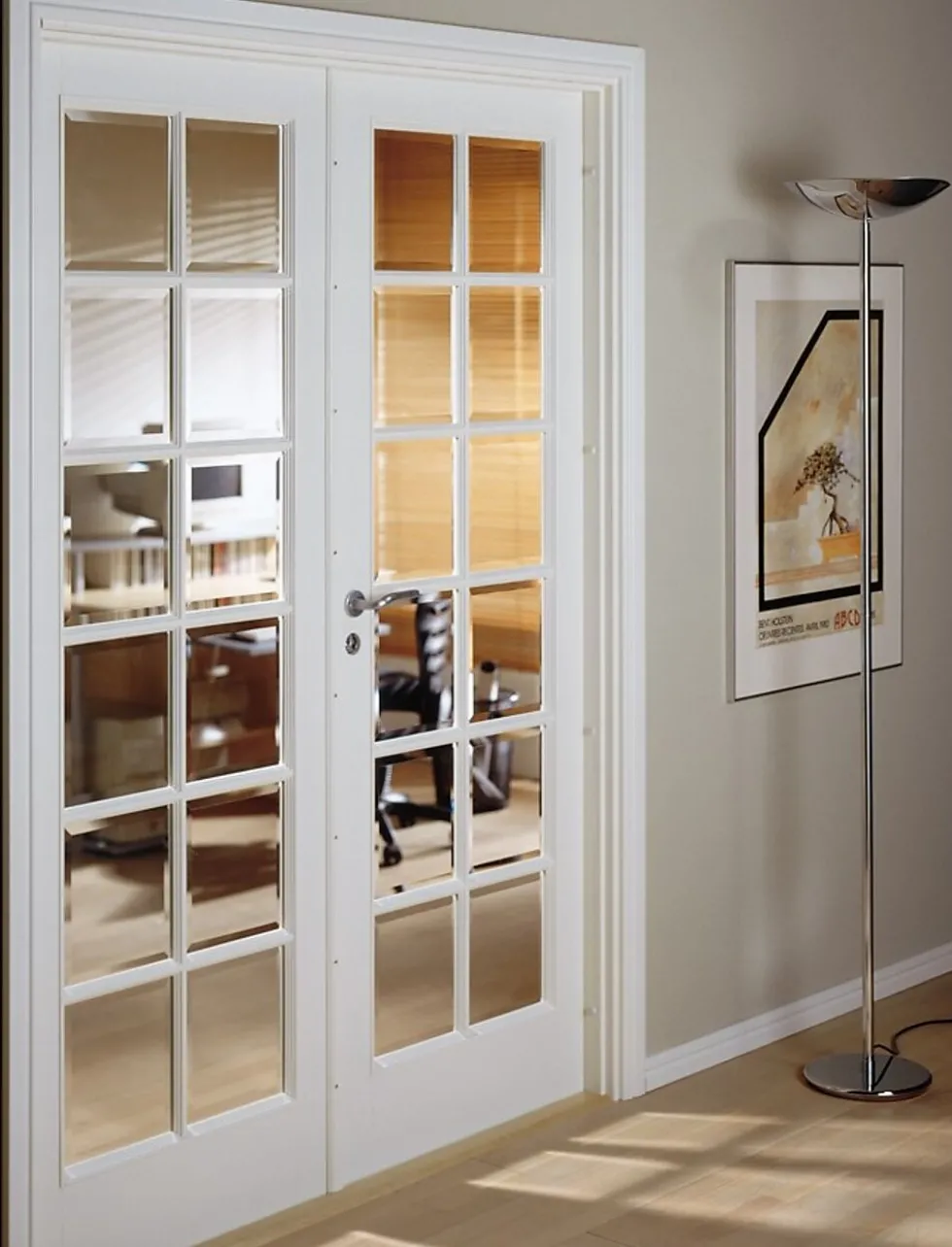 Dørbl compact sp12 10x20 hvit glassdør 4mm herdet glass