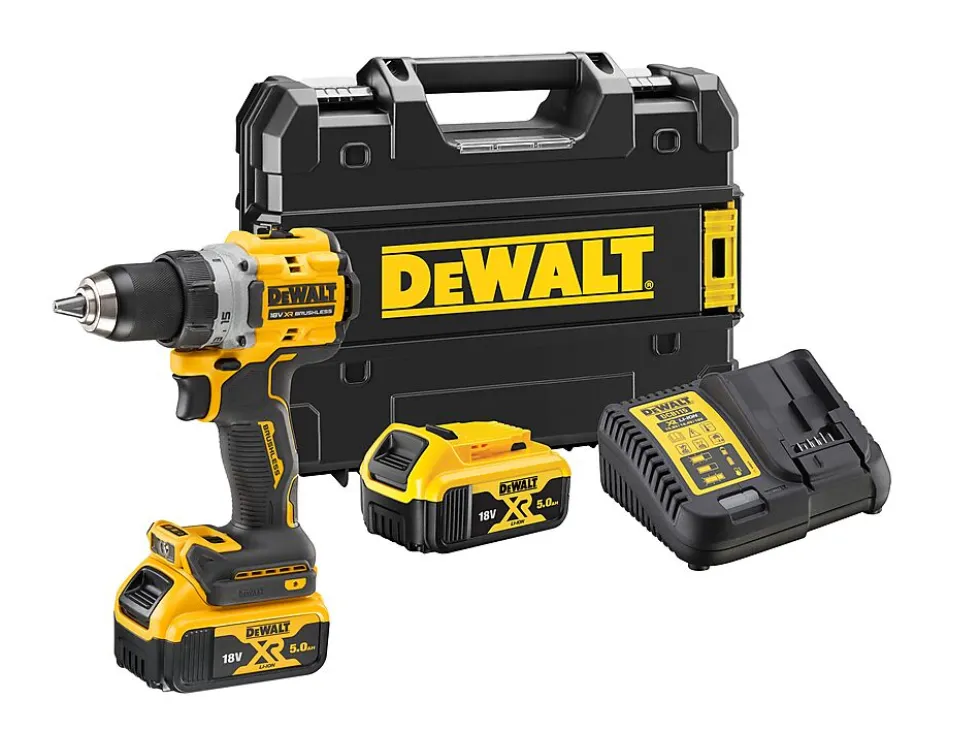 Drill 18v xr 90nm 5ah dcd800p2t 2x5ah batterier og lader