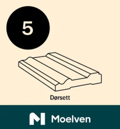 Dørsett Klassisk hvit bomull S0502-Y 15x58 mm