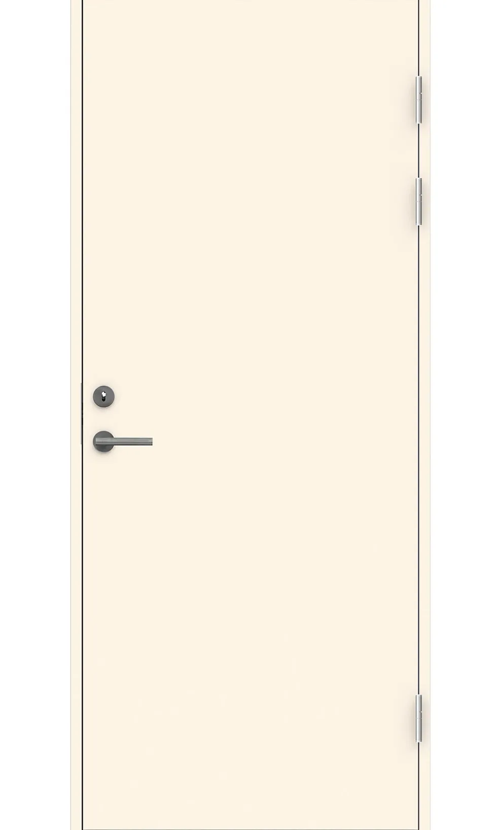 Dørsett 80x210 cm høyrehengslet hvit
