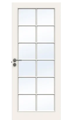 Dør sk compact sp12 8x21 hvit skåtedør klart glass