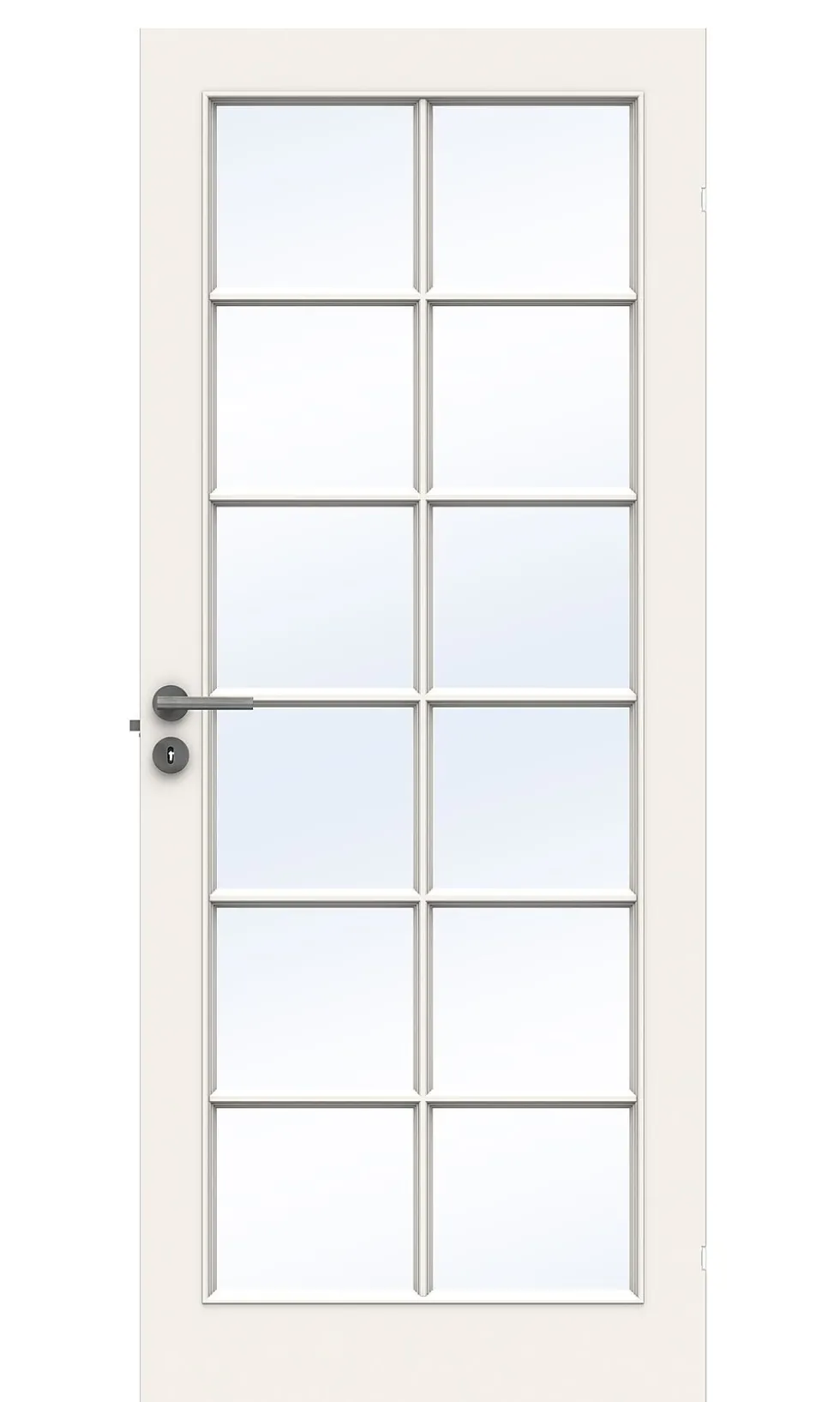Dør sk compact sp12 8x21 hvit skåtedør klart glass