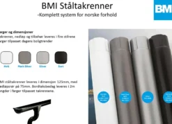 Endebunn 07 til takrenne 125 mm stål hvit