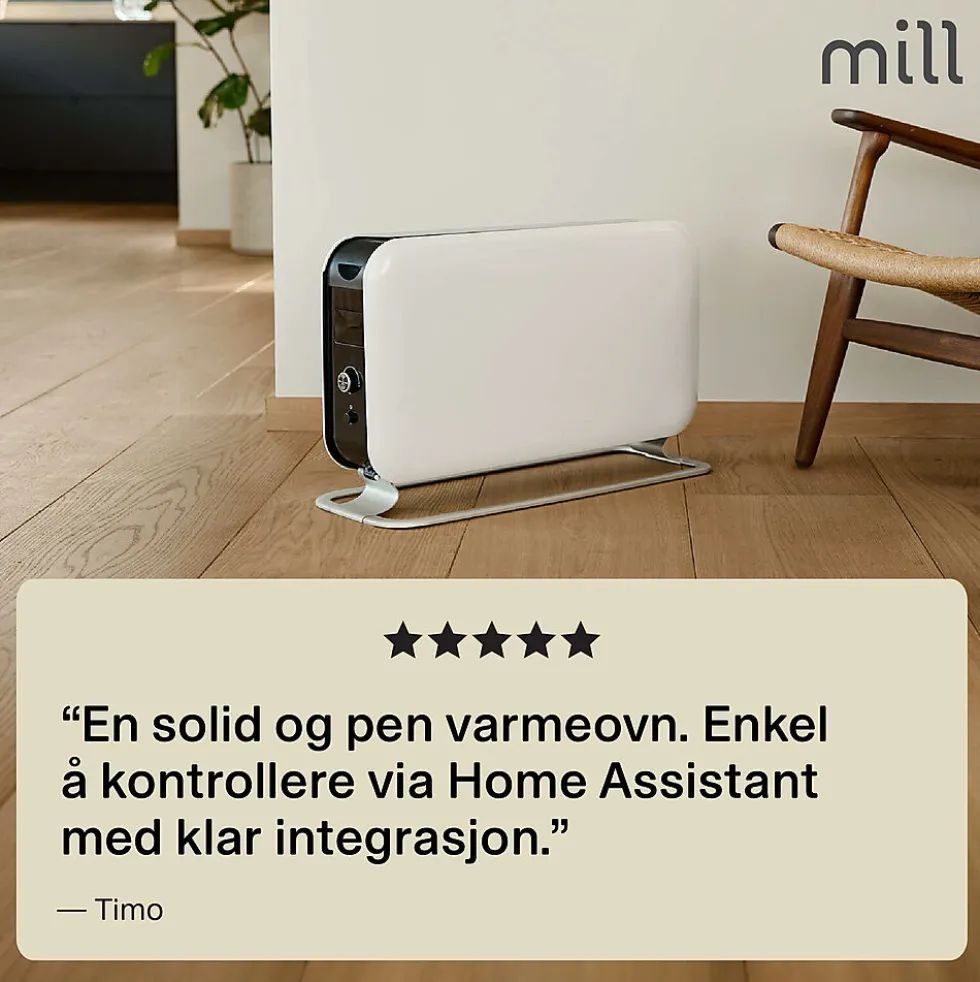Gulvovn med WiFi 1500W hvit