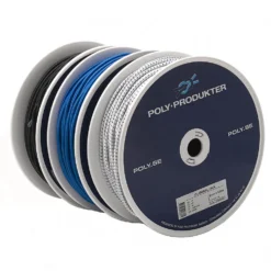 Gummiline -strikk 4mm 100m hvit spl flettet spole