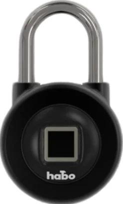 Hengelås Smartlock sort m/ fingeravtrykk og bluetooth funksjon