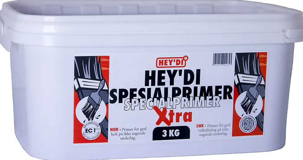 Heydi spesialprimer xtra 3kgprimer primer for ikke sugende underlag