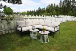 Hjørnesofa med Puter – Sort/Natur
