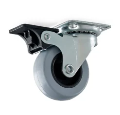 Hjul 50mm elf/grå sving/brems sb 4105 pk1 stk grå pur max 40kg plat