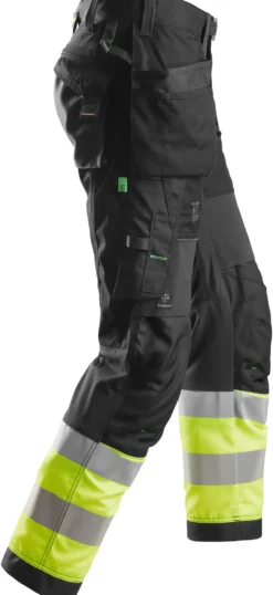 Håndverksbukse 6931 FlexiWork+ kl.1 Sort/HiVis gul str 92
