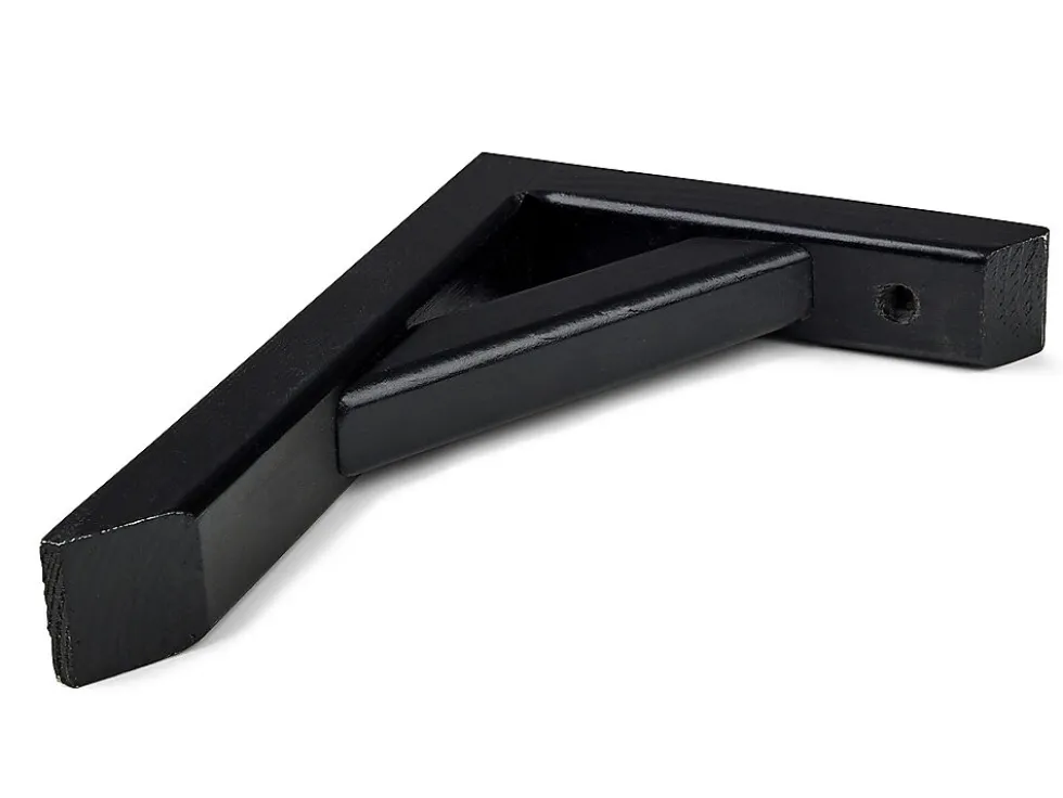 Hyllevinkel 300 180x265 mm sort med avstivet konstruksjon og maks belastning 30 kg