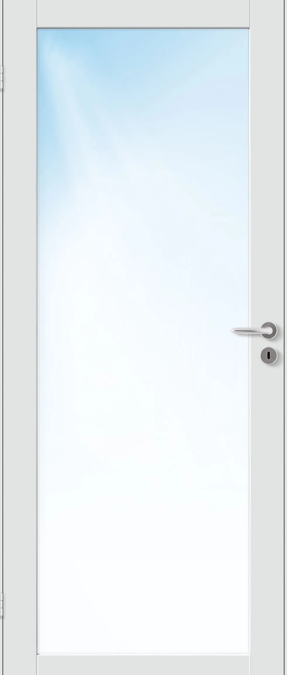 Innerdør Base 1 med glass klassisk hvit 100x190 cm