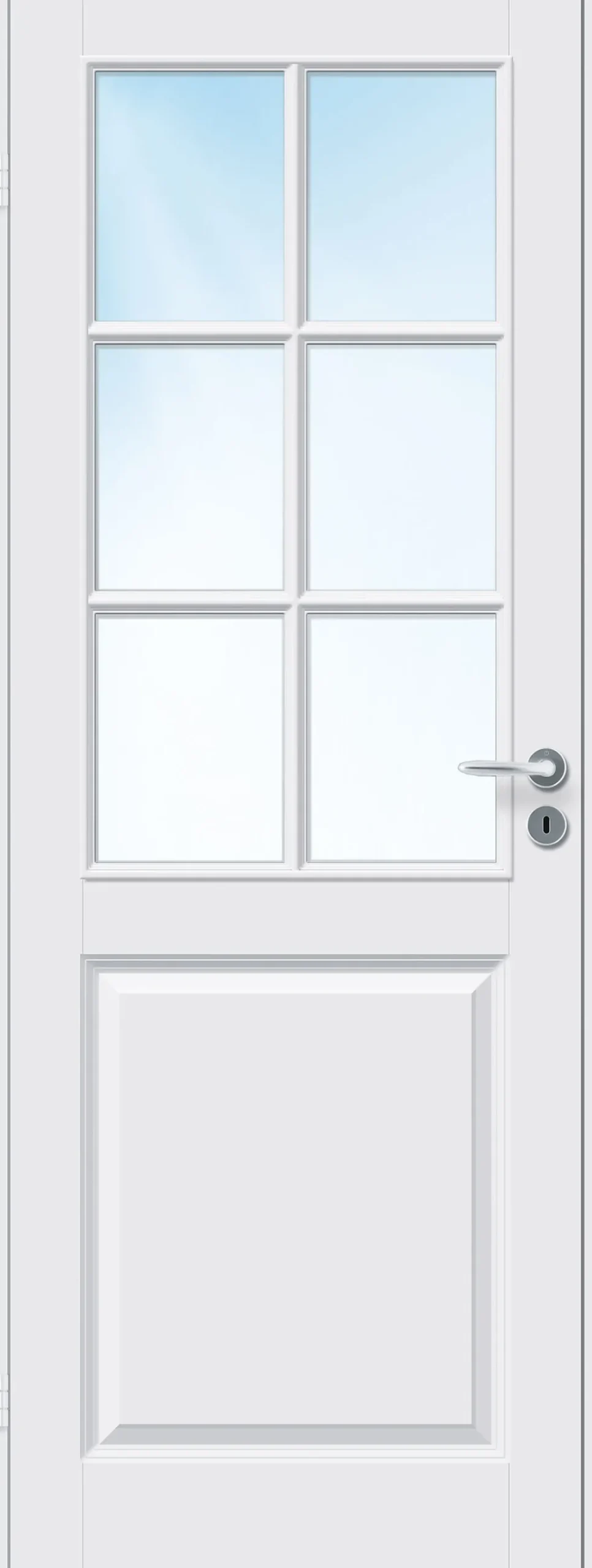 Innerdør Kari halvglass hvit 80x200 cm