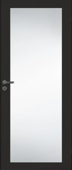 Innerdør Prima dempet sort med glass 90x200 cm