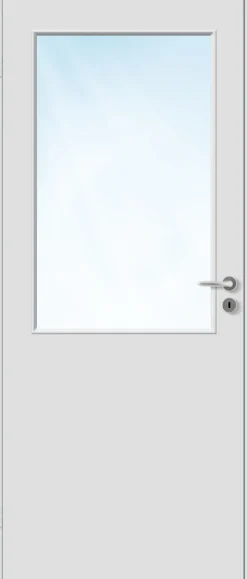 Innerdør Sletten halvglass hvit 80x200 cm