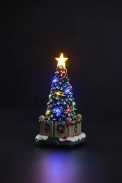 Juletre med LED-lys og musikk 11,7x11,7x22,5 cm