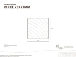 Justert lekt/rekke klasse 1 impregnert furu 73x73 mm