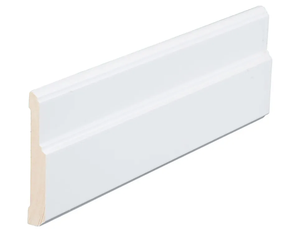 Karmlist furu kongsvoll hvit bomull S0502-Y 15x95x4400 mm