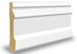 Karmlist furu profilert CW113 hvit bomull S0502-Y 15x95x4400 mm