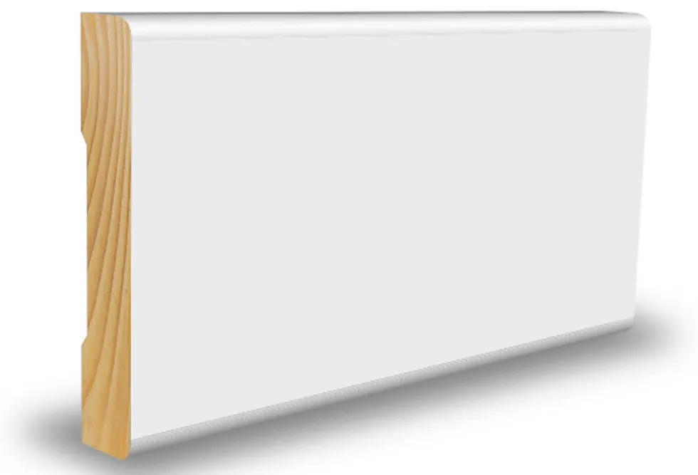 Karmlist furu rundkant hvit bomull S0502-Y 10x69x4400 mm