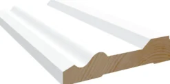 Karmlist vindu furu profilert sett 2 stk hvit bomull S0502-Y 15x70x1800 mm