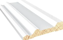 Karmlist vindu furu profilert sett 2 stk hvit bomull S0502-Y 15x70x1800 mm