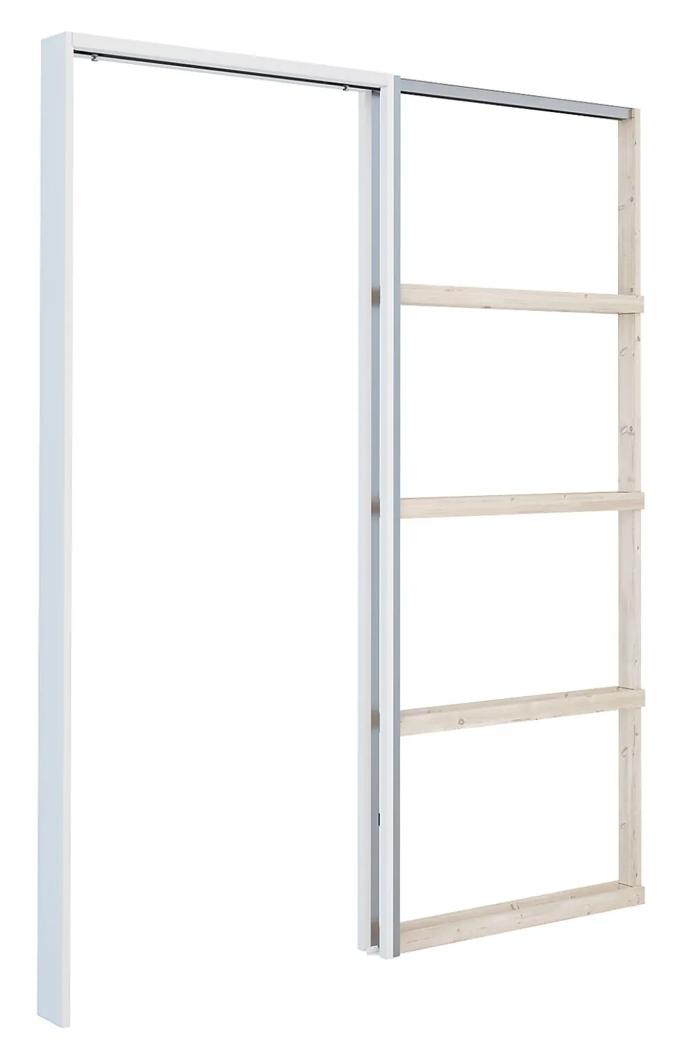 Karm skyvedør hvit bomull S0502-Y 82,6x204 cm totalmål 170x210 cm