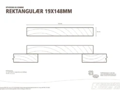 Kledning rektangulær ubehandlet 19x148 mm gran klasse 2