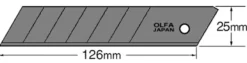 Knivblad 25Mm Hbb-5B Sort A5 Olfa Avbrekkbart Blad Ekstra Skarp