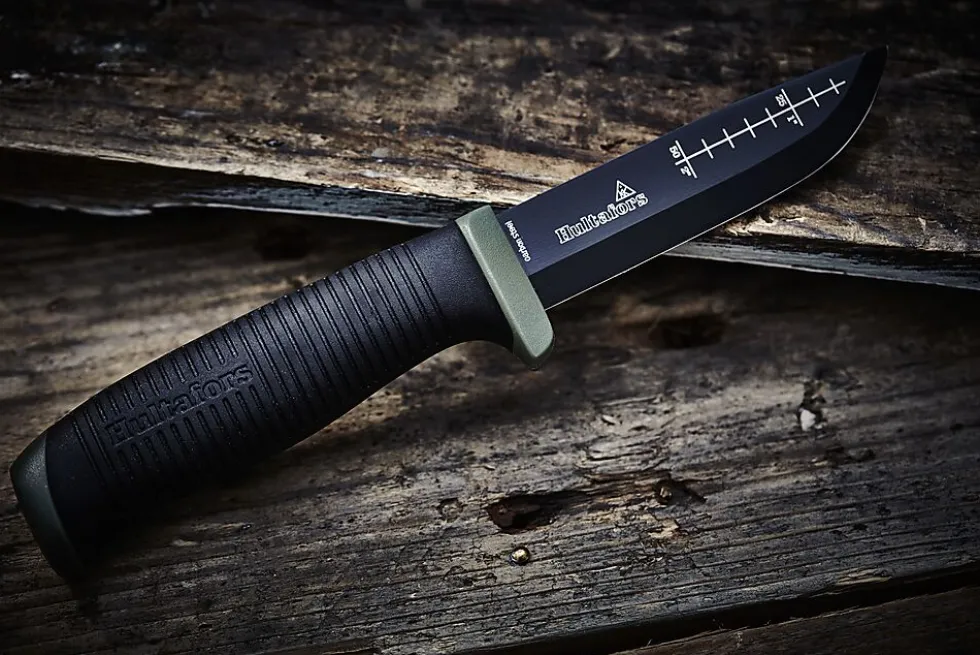 Kniv friluft ok4 gummigrep med tekstilhylse hultafors