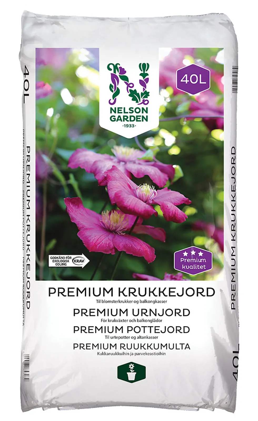 Krukkejord 40l krav