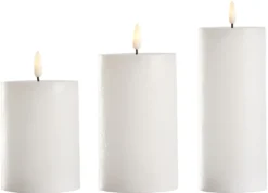 Kubbelys med 3D-LED flamme 3 stk