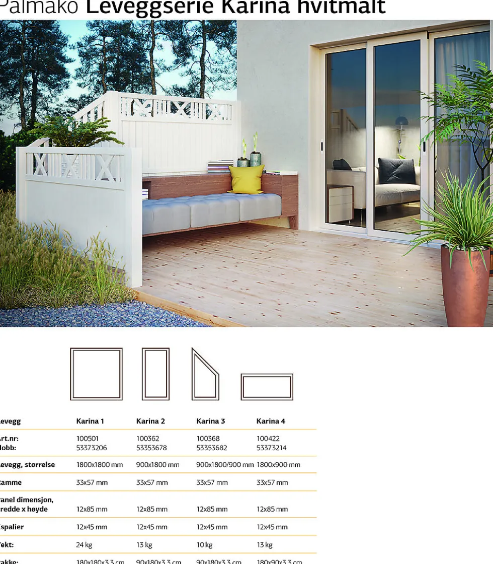 Levegg Elke hvit 3 90x180/90 cm